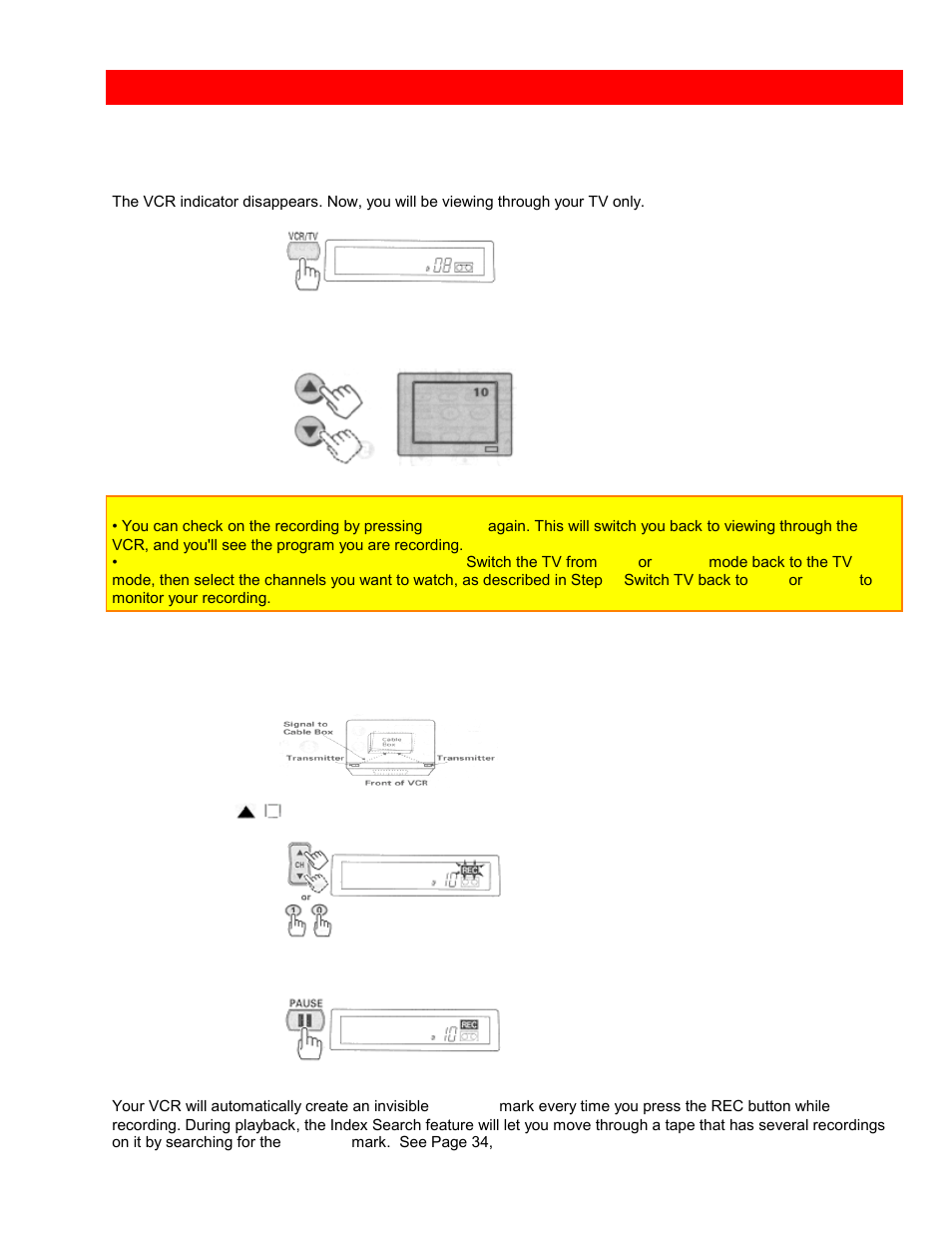Recording a program, Recording tips | Hitachi VTUX6430A User Manual | Page 51 / 77