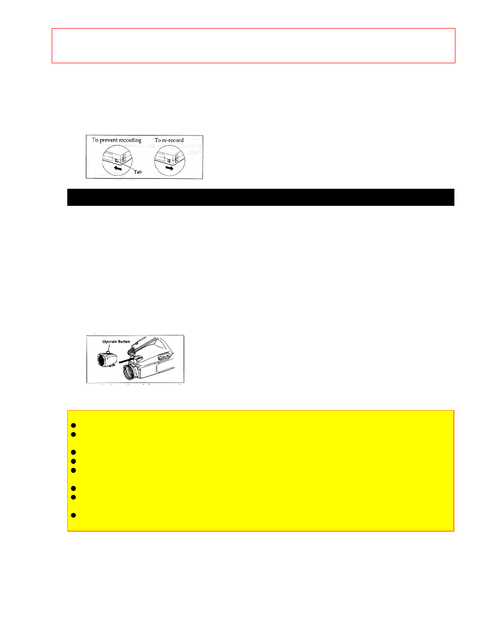 Protecting recorded material, Attaching the optional dc camera light, Removing the dc camera light | Hitachi VM-E56A User Manual | Page 25 / 64