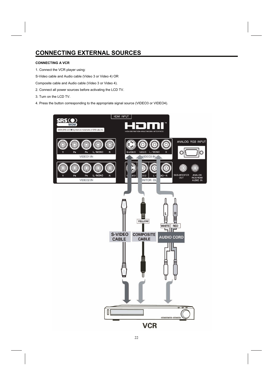 Connecting external sources | Hitachi 32HDL52A User Manual | Page 23 / 53
