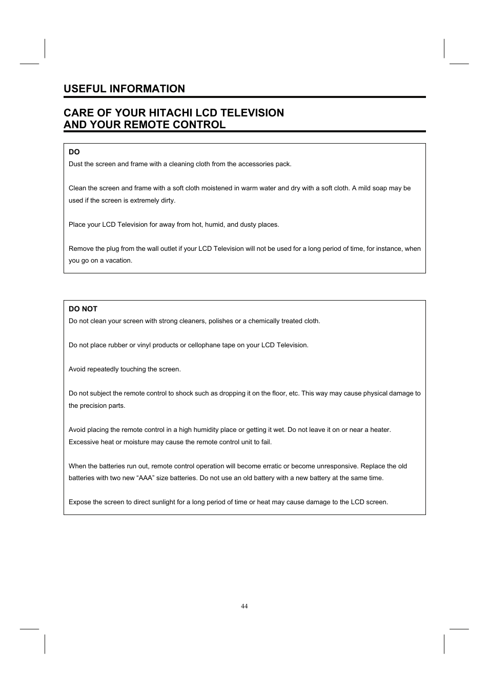 Hitachi 32HDL52A User Manual | Page 45 / 53