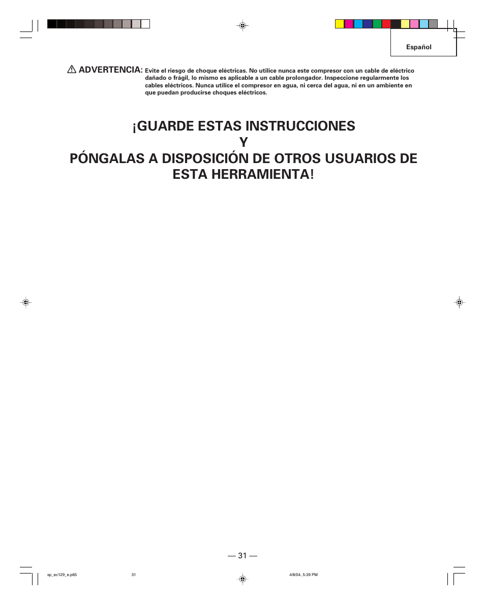 Hitachi EC 129 User Manual | Page 31 / 38