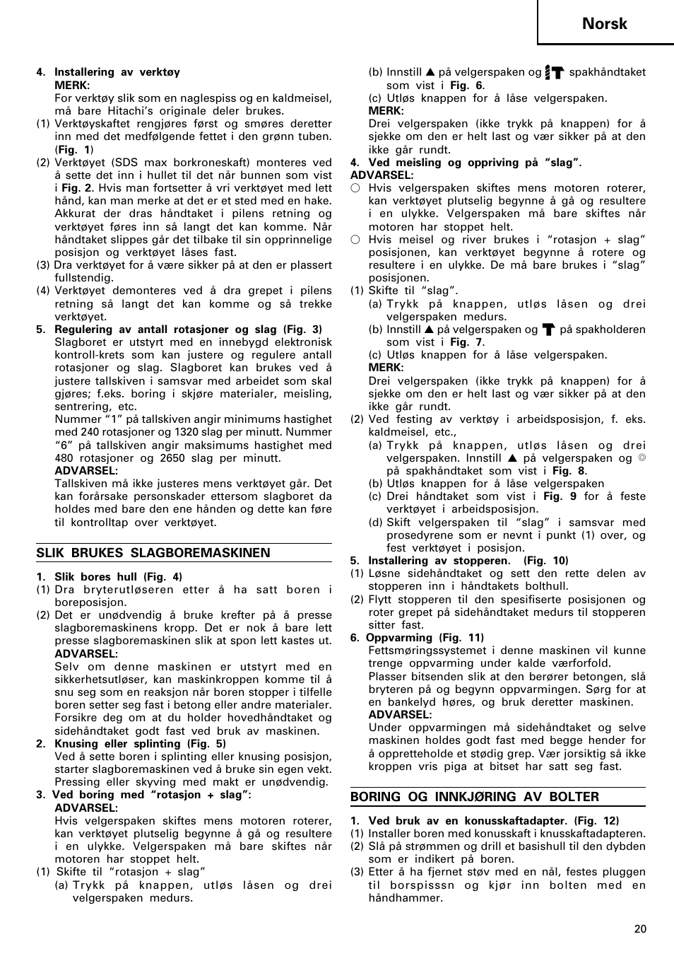Norsk | Hitachi DH 40MR User Manual | Page 21 / 42