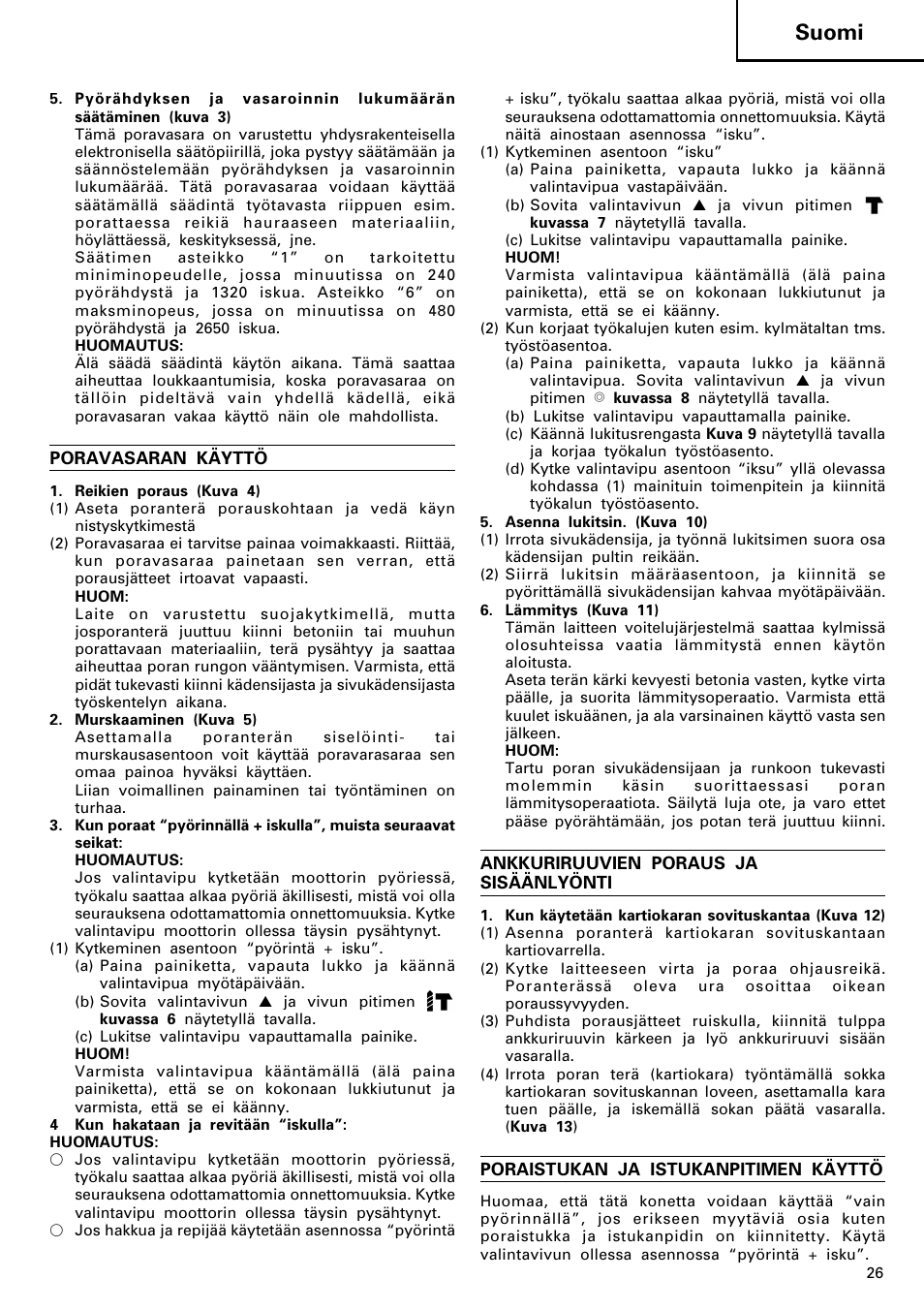 Suomi | Hitachi DH 40MR User Manual | Page 27 / 42