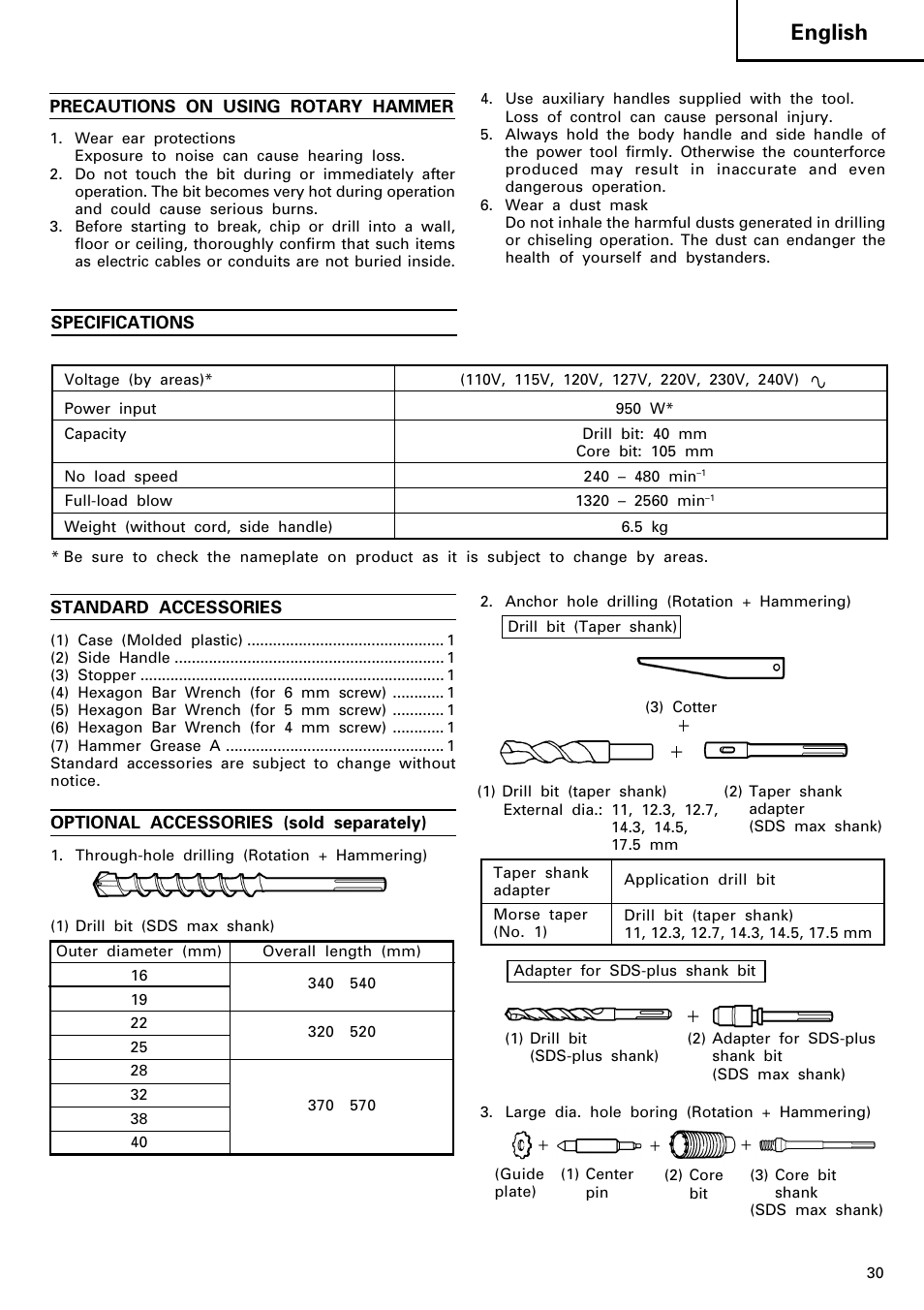 English | Hitachi DH 40MR User Manual | Page 31 / 42