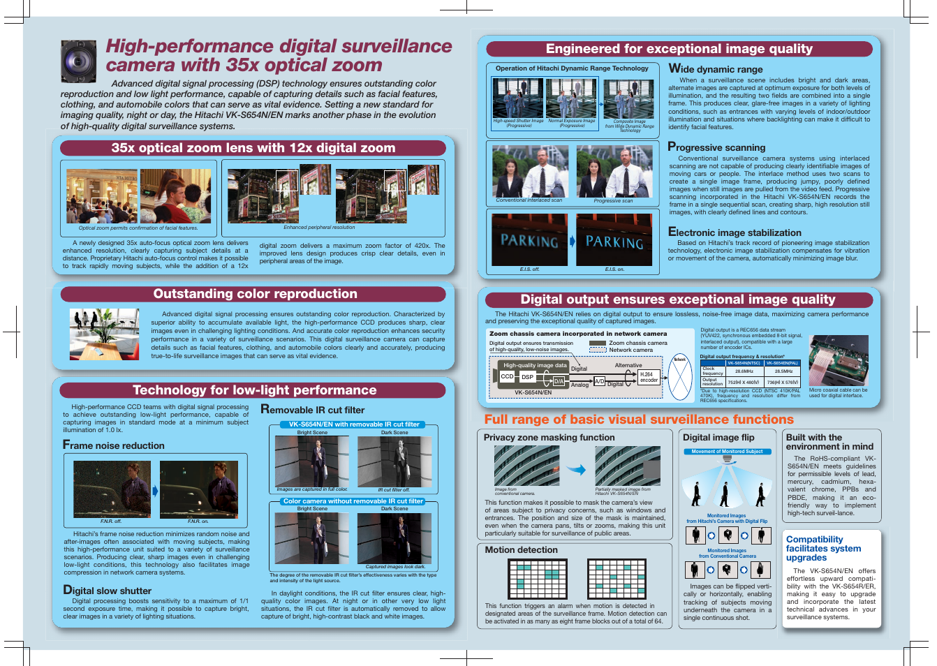 Vk-s654n_2p&3p, Full range of basic visual surveillance functions | Hitachi VK-S654EN User Manual | Page 2 / 2