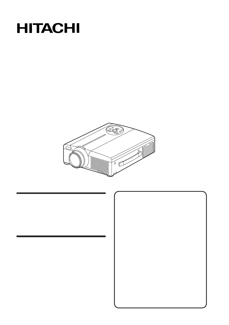 Hitachi CP-S860E User Manual | 35 pages