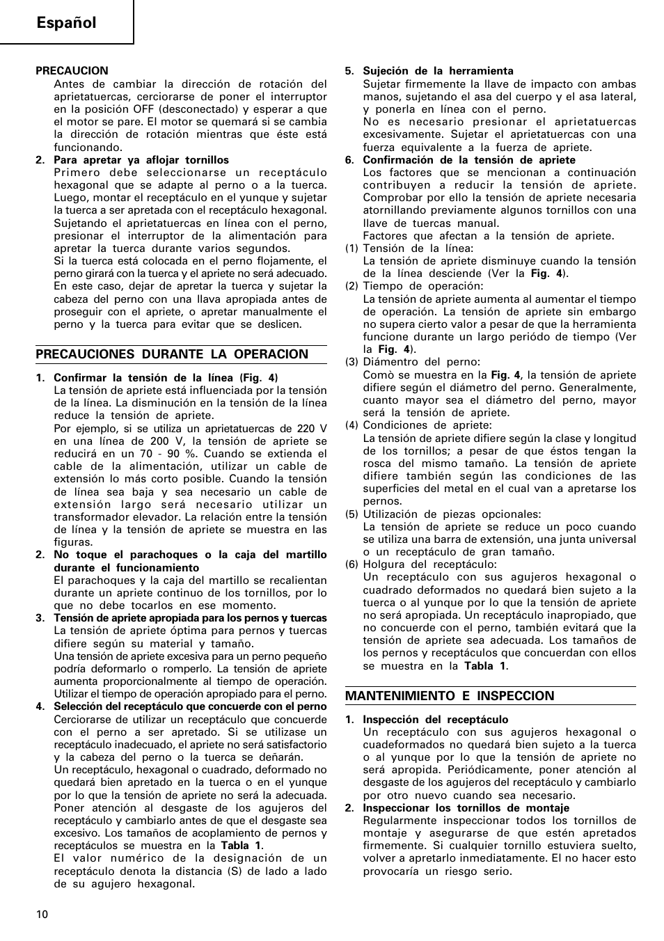 Español | Hitachi WR 22SA User Manual | Page 11 / 21