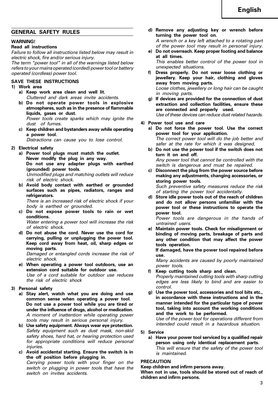 English | Hitachi WR 22SA User Manual | Page 4 / 21