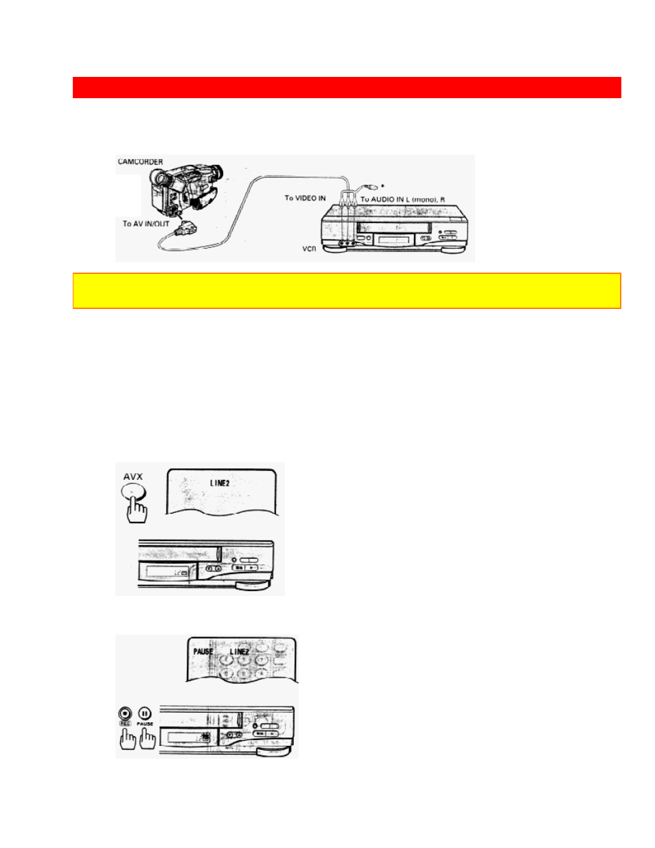 Copying tapes from a camcorder | Hitachi VT-FX623A User Manual | Page 60 / 65