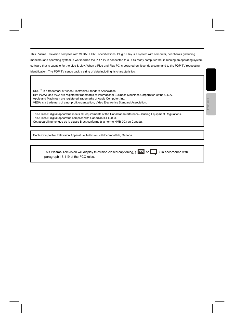 Plug and play, Trademark acknowledgment | Hitachi 42HDF52A User Manual | Page 44 / 52