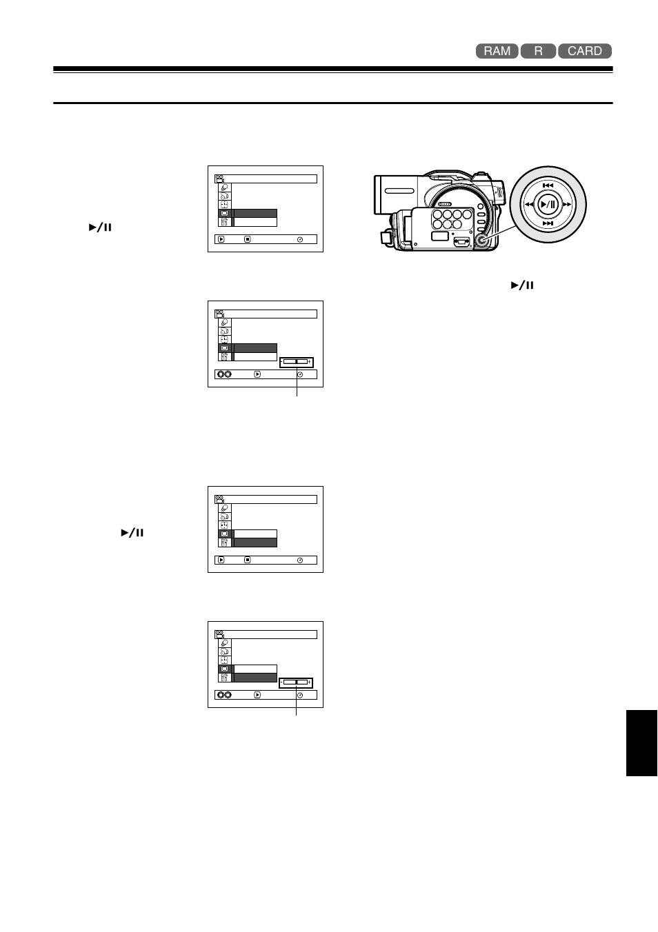 Lcd setup, Setting brightness of lcd screen (brightness), Setting color density of lcd screen (color level) | Hitachi DZMV550A User Manual | Page 101 / 187