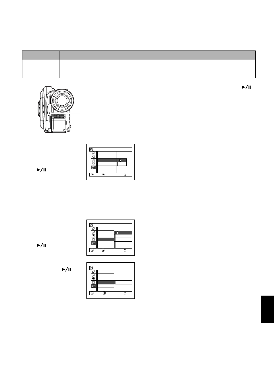 Turning record led on or off (record led), Changing display language (language) | Hitachi DZMV550A User Manual | Page 103 / 187