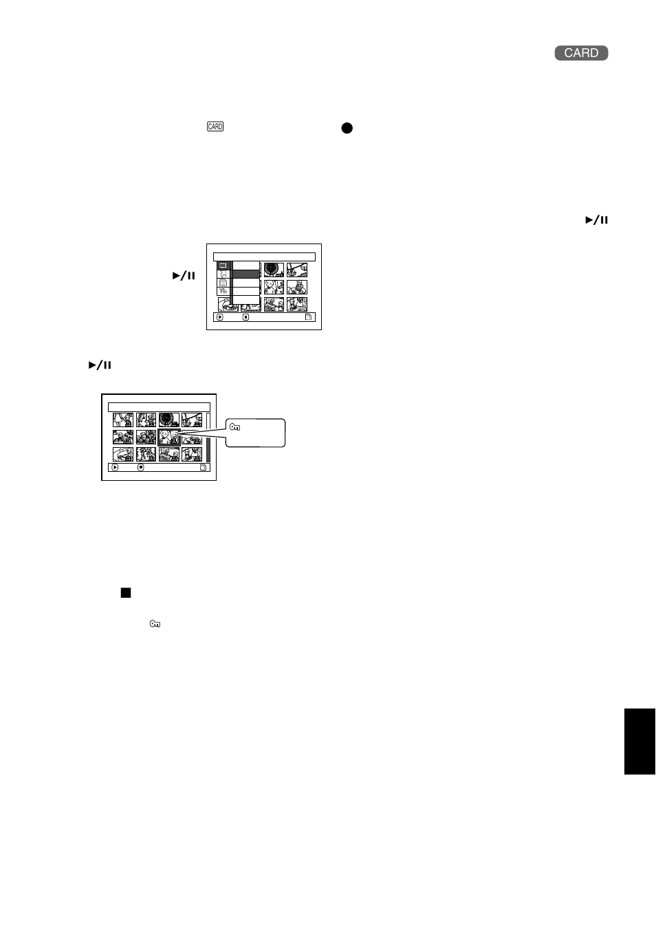 Locking scenes on card (lock) | Hitachi DZMV550A User Manual | Page 119 / 187