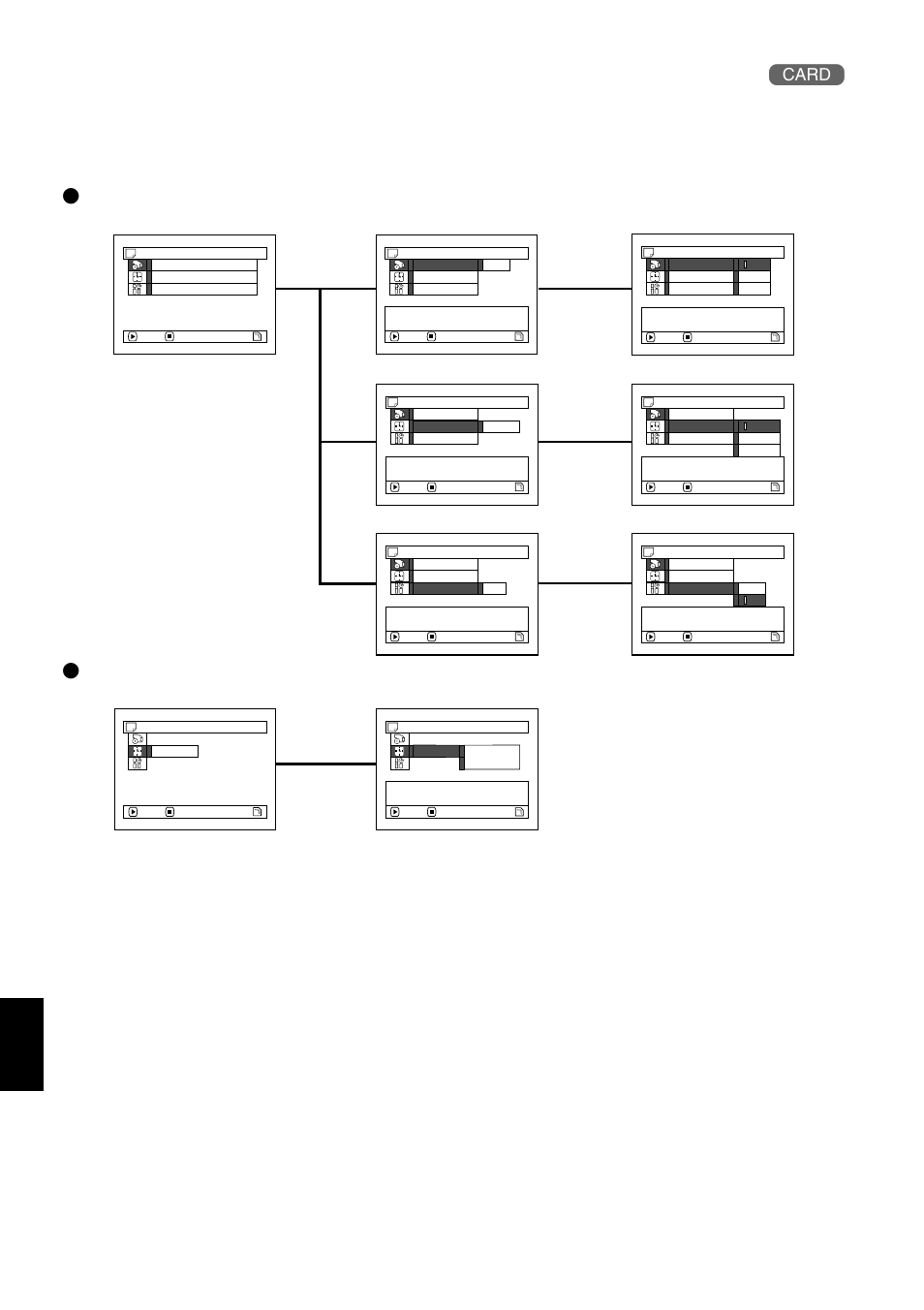 Flow of quick mode when recording photo (card), Record functions setup ● date setup, English | P. 37) | Hitachi DZMV550A User Manual | Page 66 / 187