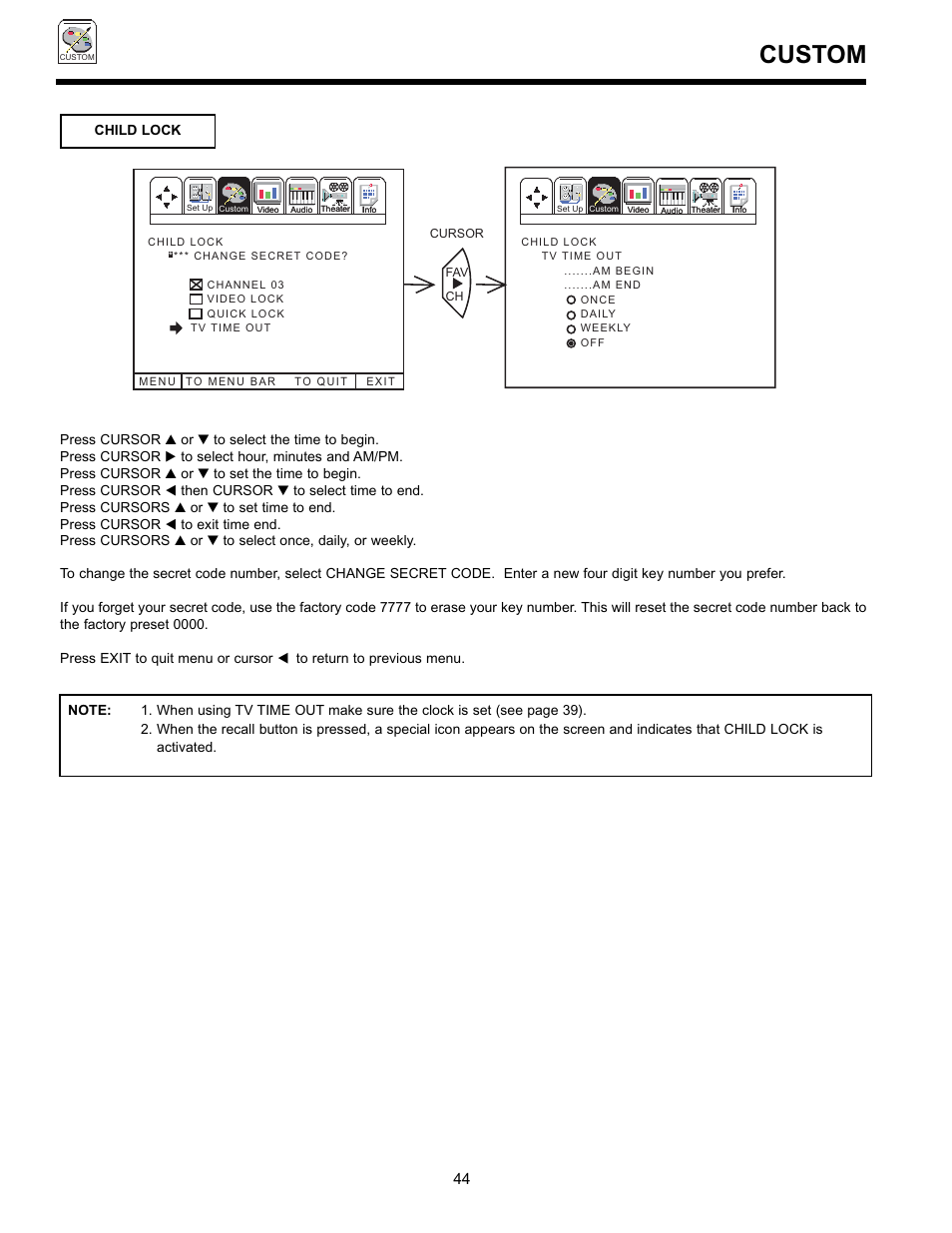 Custom | Hitachi UltraVision 36SDX88B User Manual | Page 44 / 80