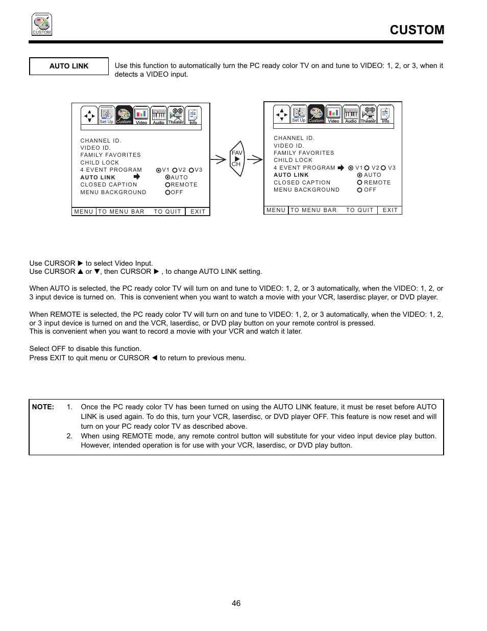 Custom | Hitachi UltraVision 36SDX88B User Manual | Page 46 / 80