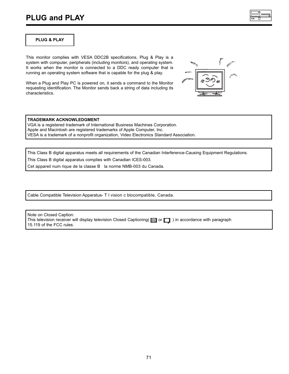 Plug and play | Hitachi UltraVision 36SDX88B User Manual | Page 71 / 80