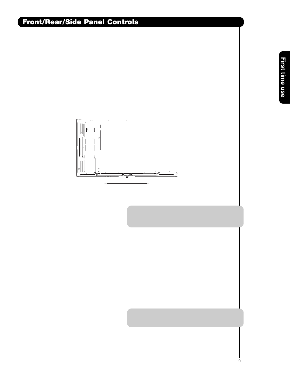 Front/rear/side panel controls | Hitachi 42HDT52A User Manual | Page 9 / 67