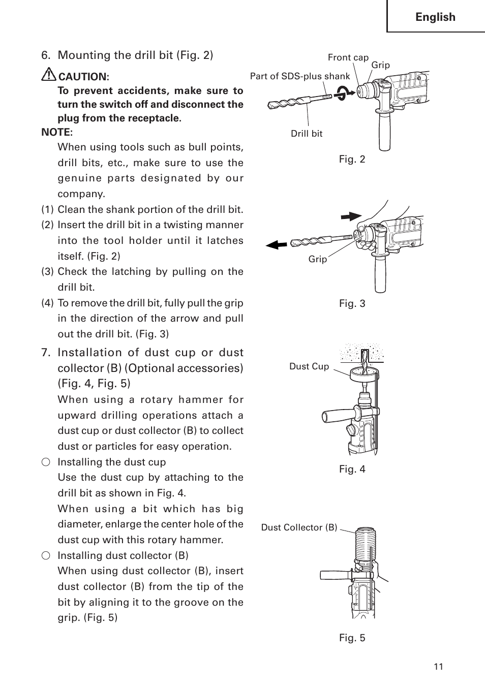 Hitachi DH 24 PF User Manual | Page 11 / 76