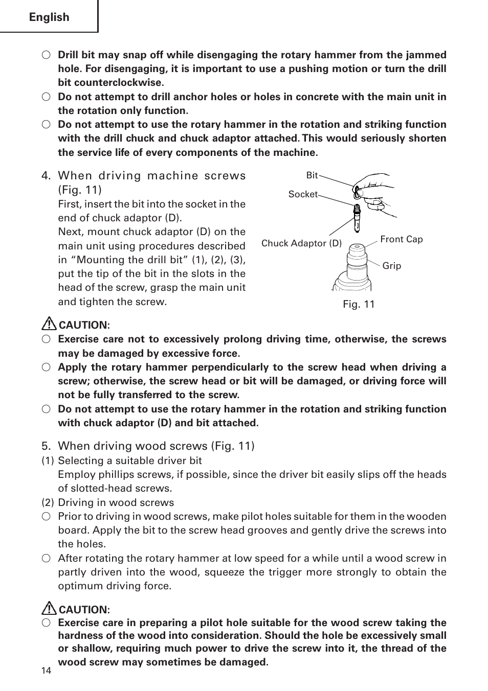 Hitachi DH 24 PF User Manual | Page 14 / 76