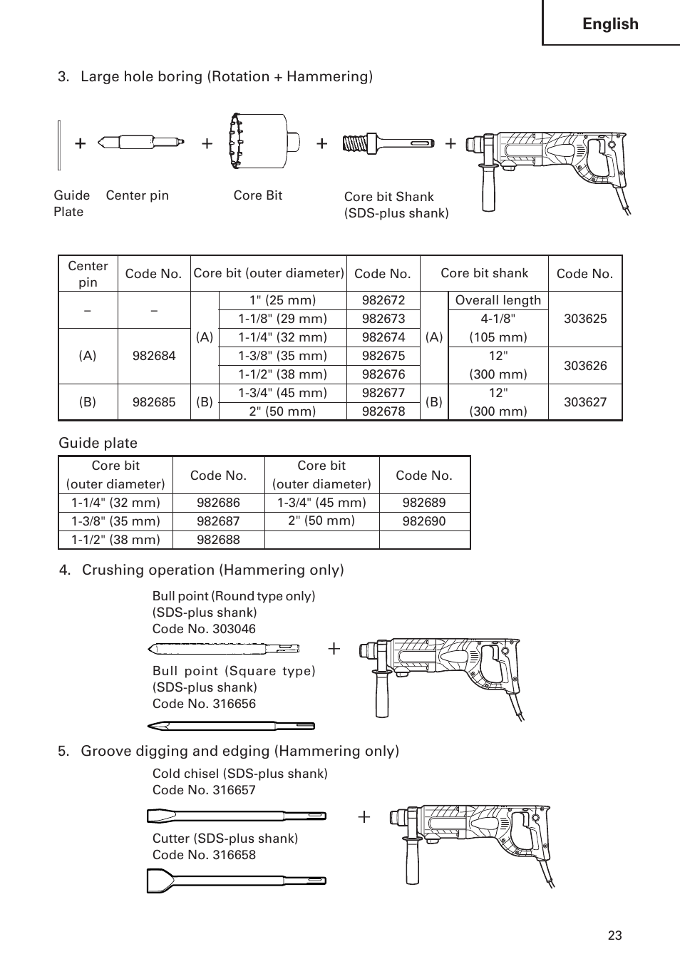 English | Hitachi DH 24 PF User Manual | Page 23 / 76