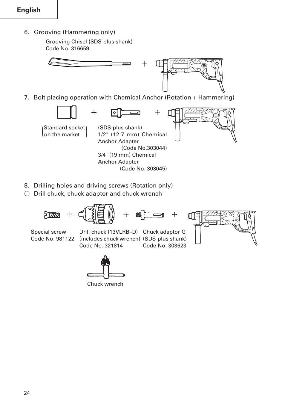 Hitachi DH 24 PF User Manual | Page 24 / 76