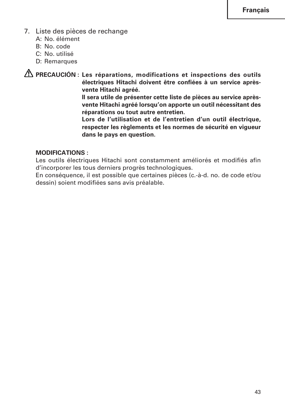 Hitachi DH 24 PF User Manual | Page 43 / 76