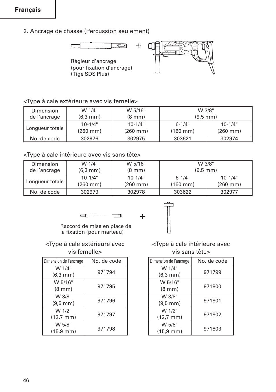 Français | Hitachi DH 24 PF User Manual | Page 46 / 76
