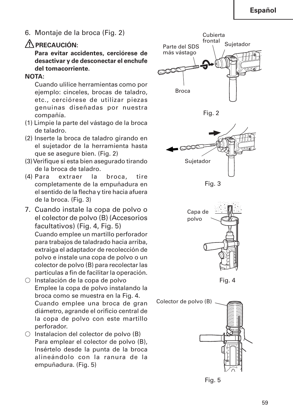 Hitachi DH 24 PF User Manual | Page 59 / 76