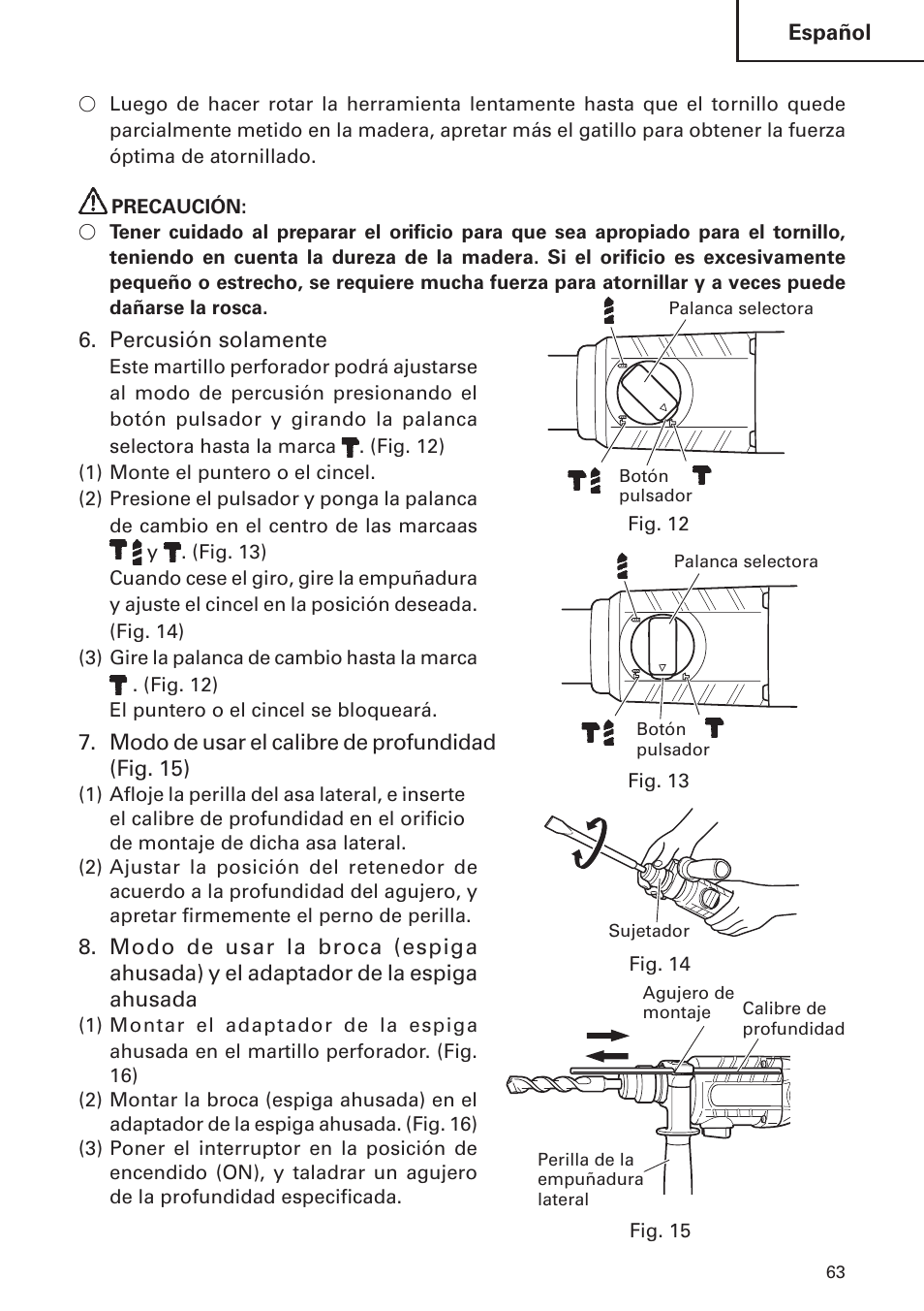 Hitachi DH 24 PF User Manual | Page 63 / 76