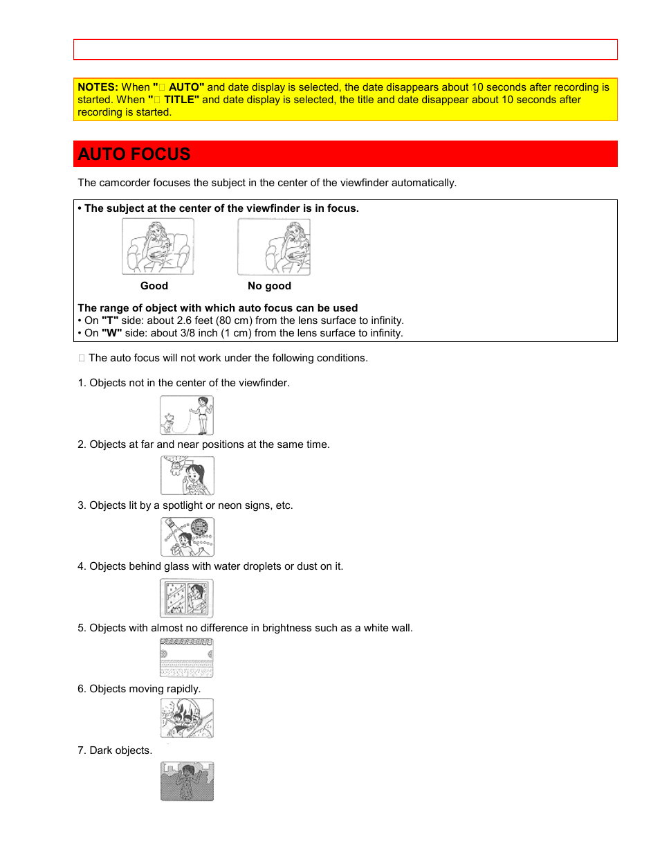 Auto focus | Hitachi VTFX6500A User Manual | Page 22 / 35