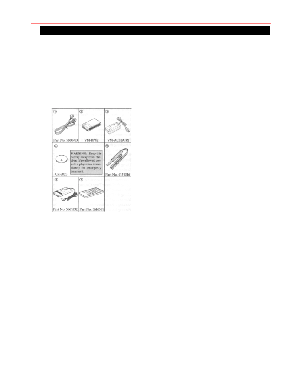 Components and accessories | Hitachi VM-E55A User Manual | Page 15 / 63