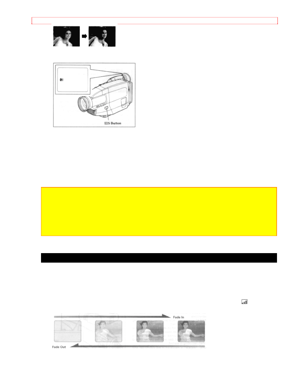 Using fade (only for vm-e55a) | Hitachi VM-E55A User Manual | Page 44 / 63