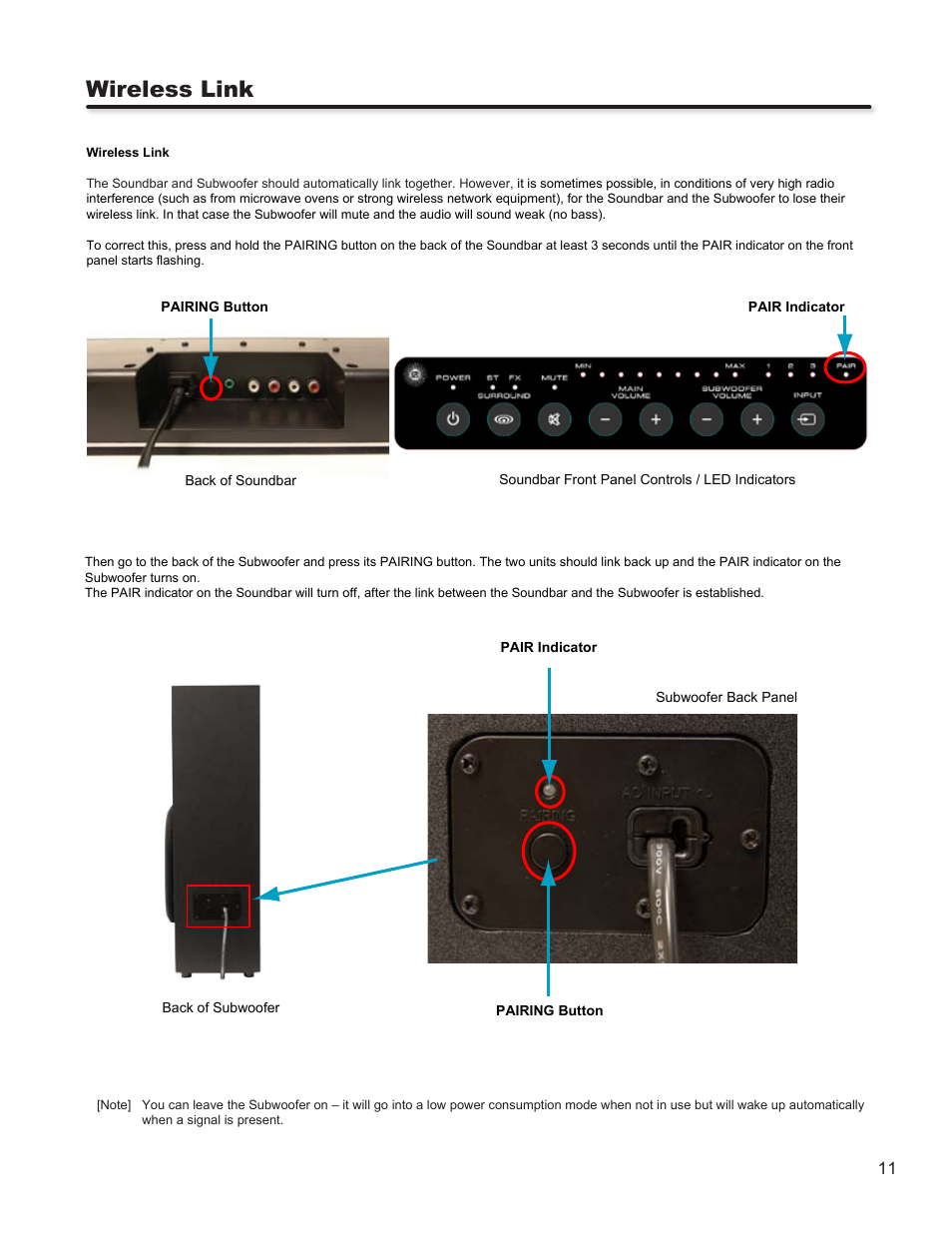 Wireless link | Hitachi SBW100 User Manual | Page 11 / 15
