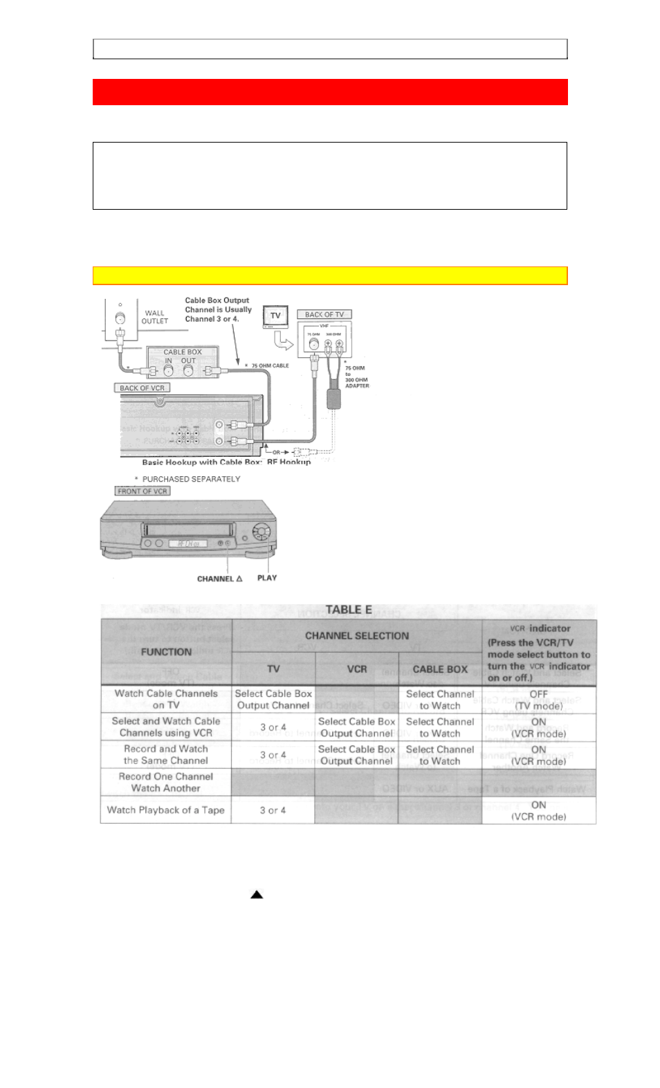 Basic cable hookup -with cable box [e, With this hookup | Hitachi VT-FX6510A User Manual | Page 17 / 72