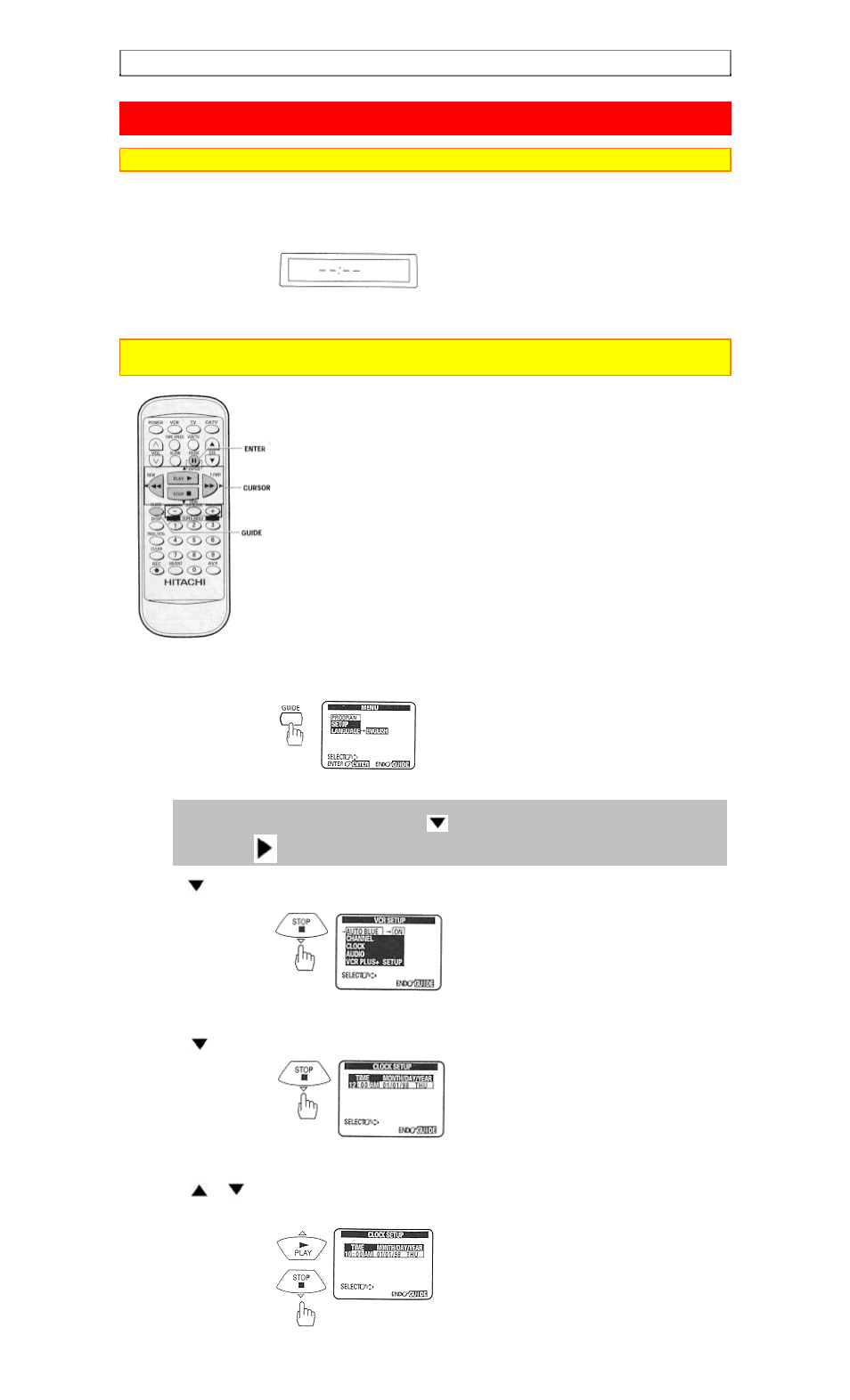 Setting the clock, Tips to set the clock, Tips | Hitachi VT-FX6510A User Manual | Page 21 / 72