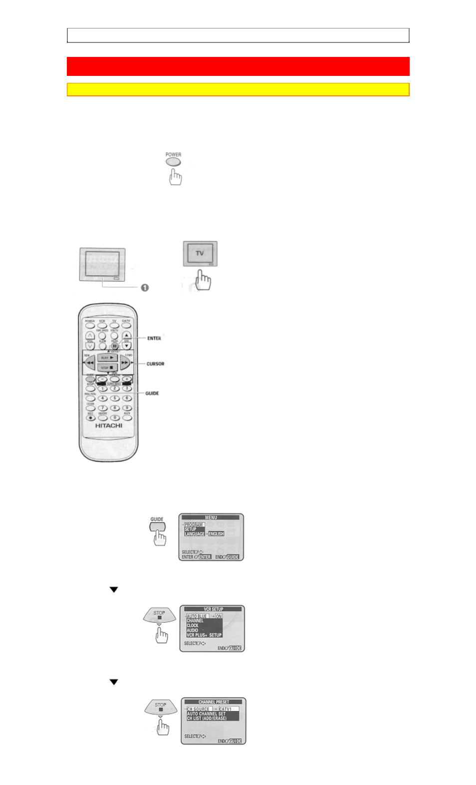 Pre-tuning the vcr tuner | Hitachi VT-FX6510A User Manual | Page 23 / 72