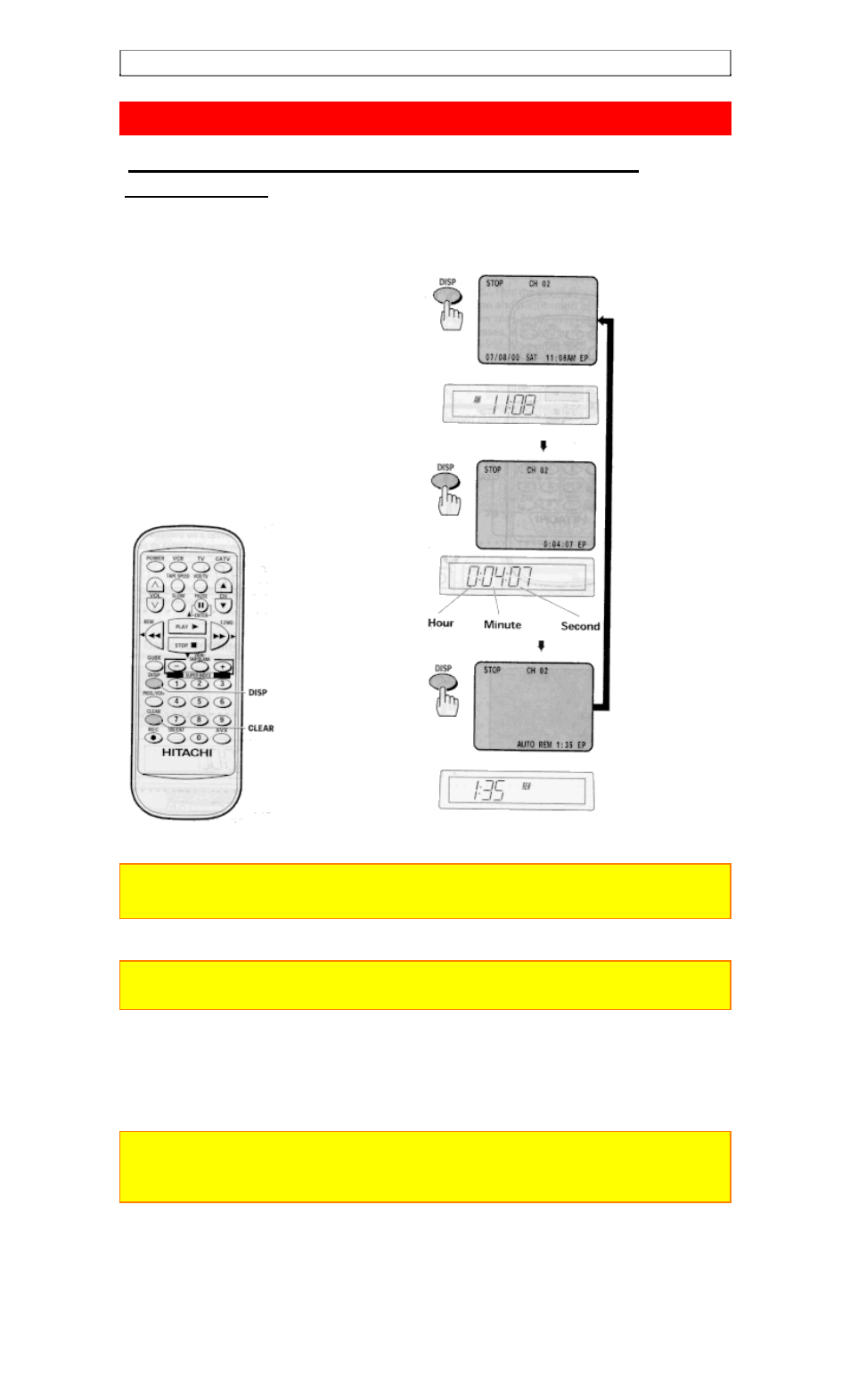 Viewing the on-screen display | Hitachi VT-FX6510A User Manual | Page 39 / 72
