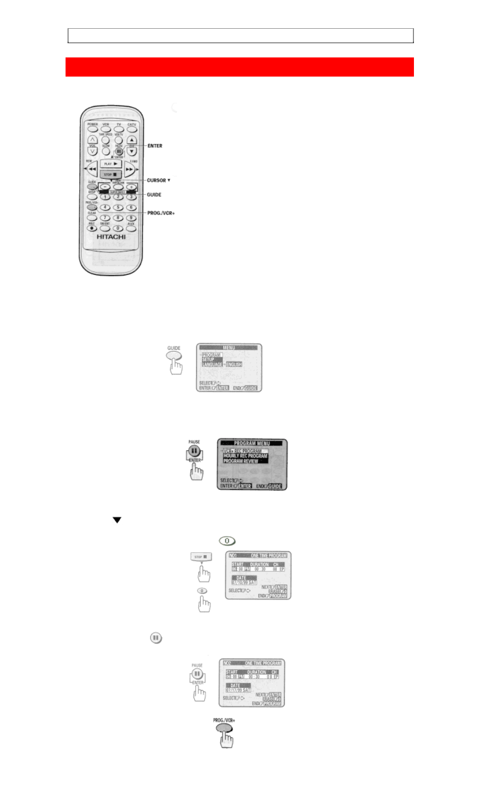 Program review, Reviewing what you have programmed | Hitachi VT-FX6510A User Manual | Page 61 / 72