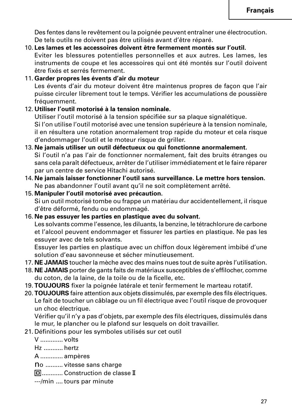 Hitachi DH 50MB User Manual | Page 27 / 68