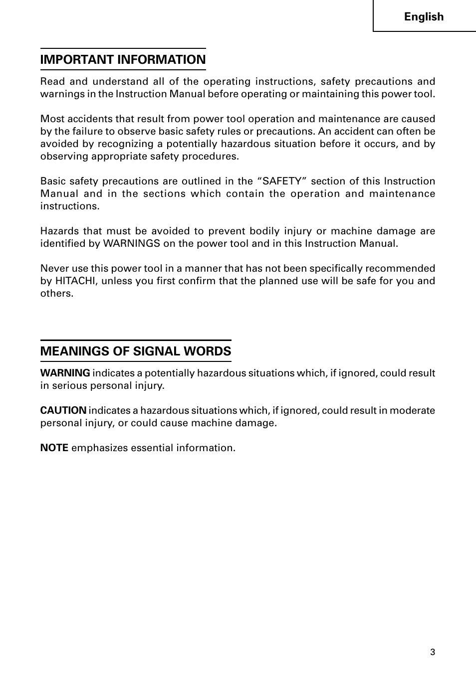 Hitachi DH 50MB User Manual | Page 3 / 68