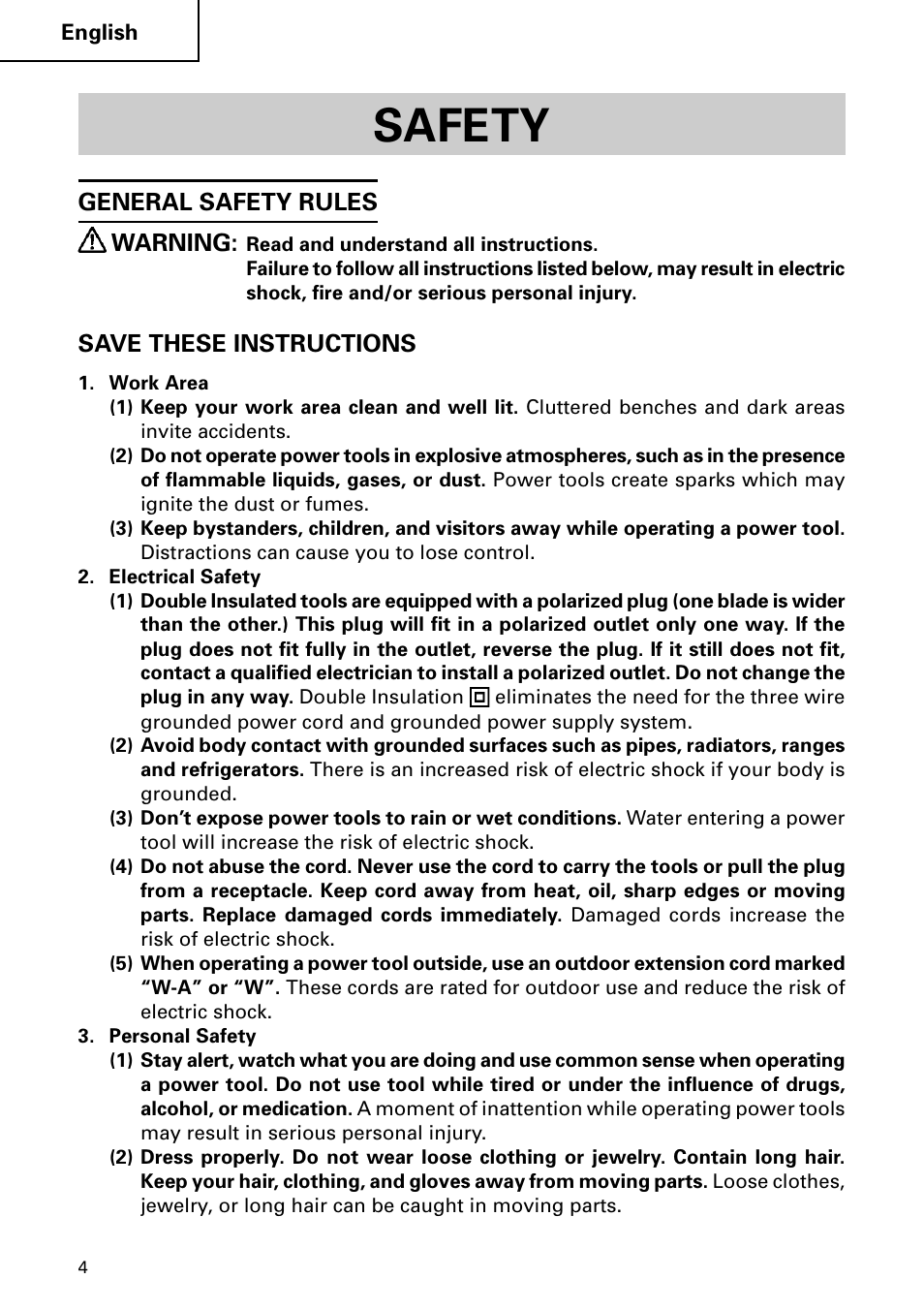 Safety | Hitachi DH 50MB User Manual | Page 4 / 68