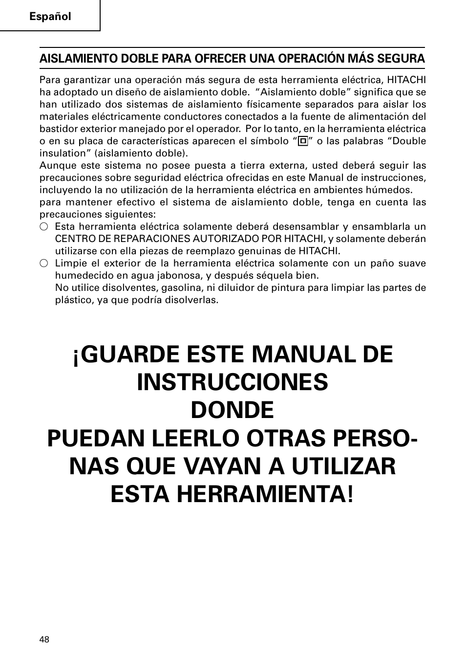 Hitachi DH 50MB User Manual | Page 48 / 68