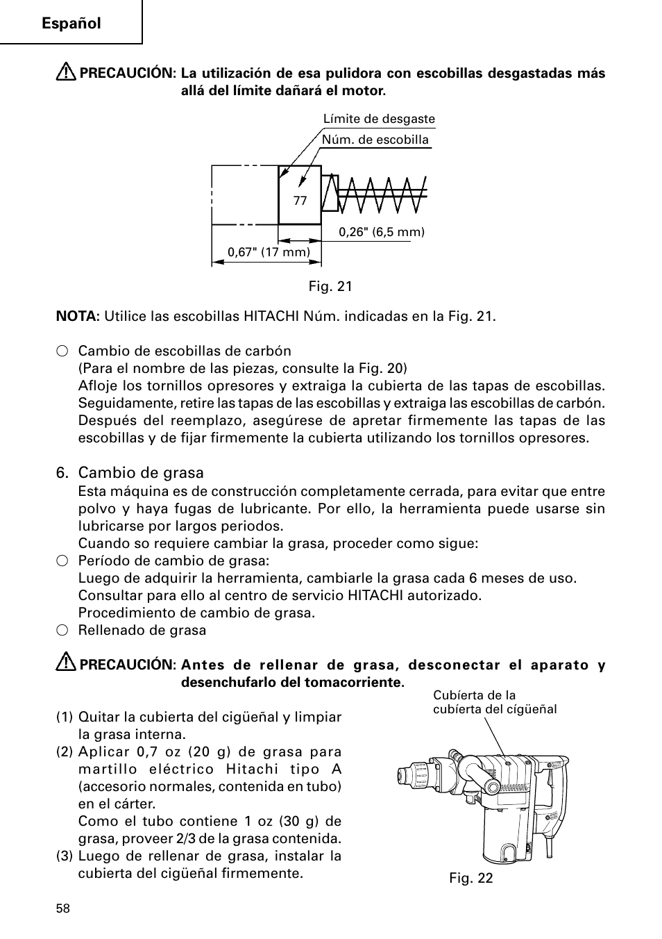 Hitachi DH 50MB User Manual | Page 58 / 68