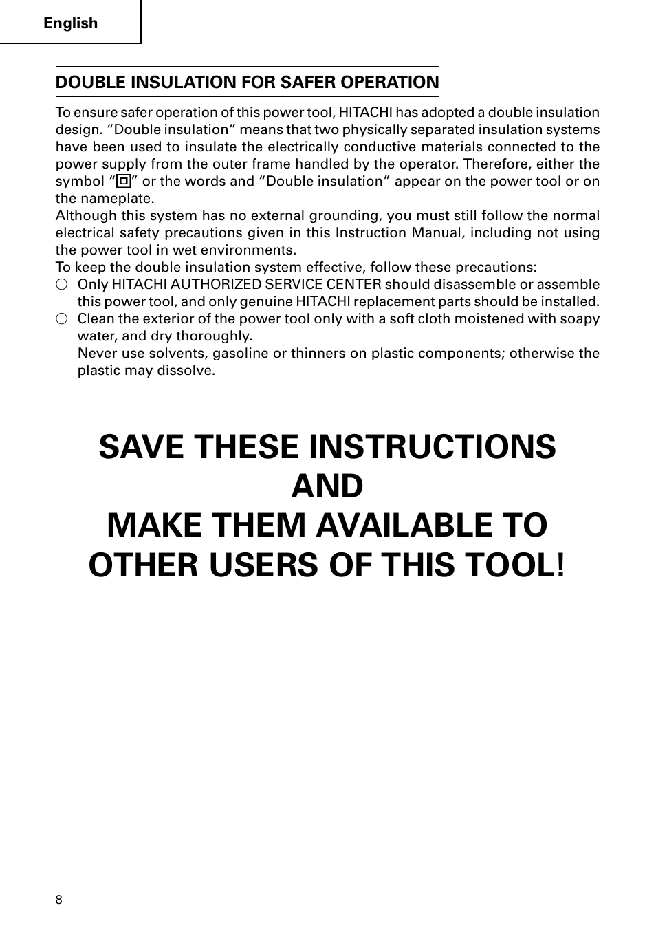 Hitachi DH 50MB User Manual | Page 8 / 68
