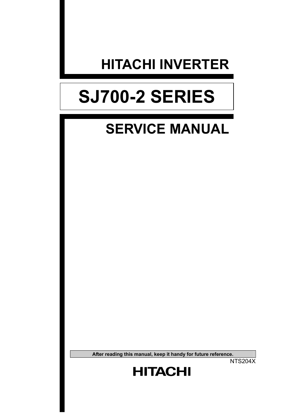 Hitachi SJ700-2 Series User Manual | 81 pages