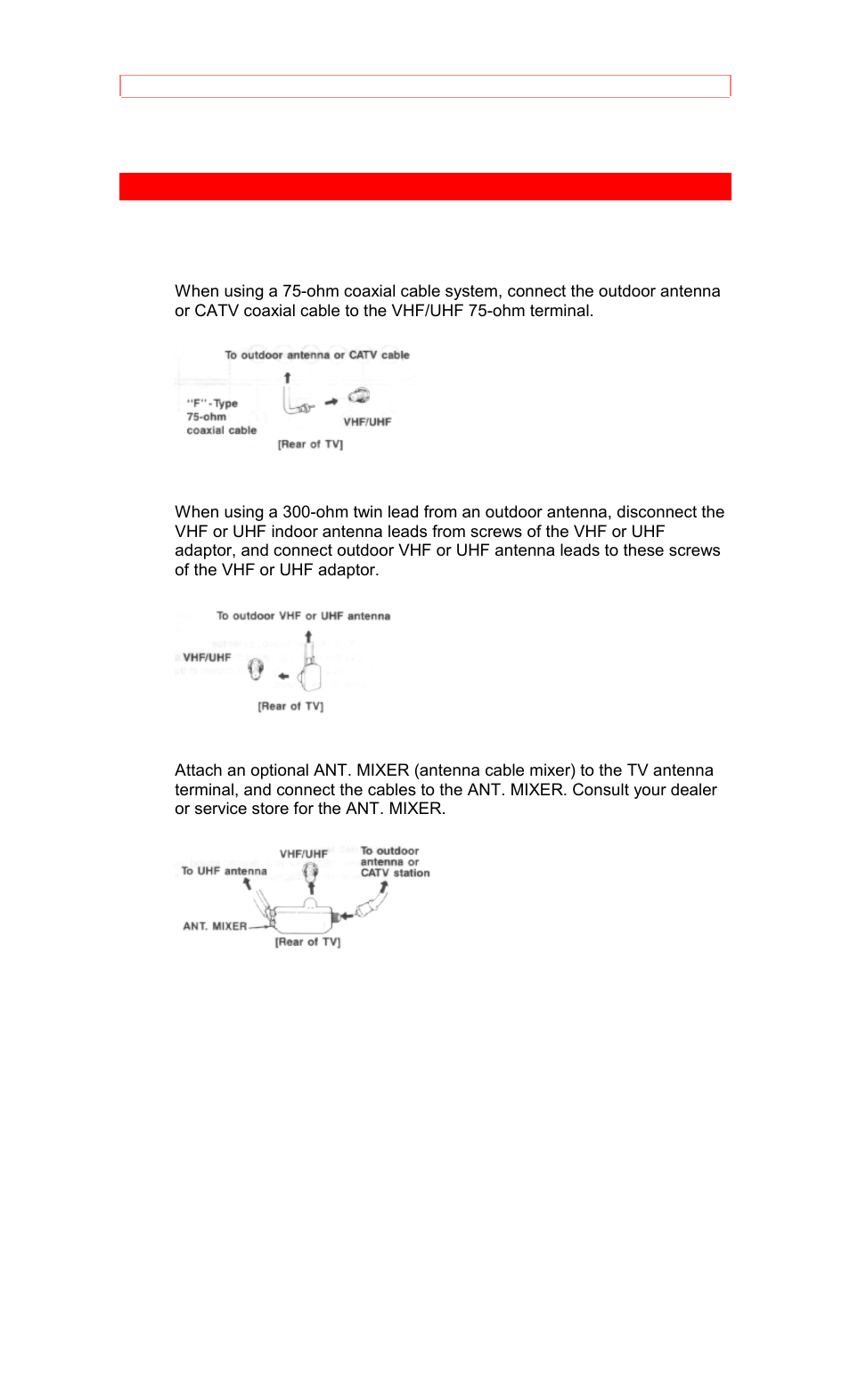 Antenna connections | Hitachi 50EX8K/10B User Manual | Page 14 / 44