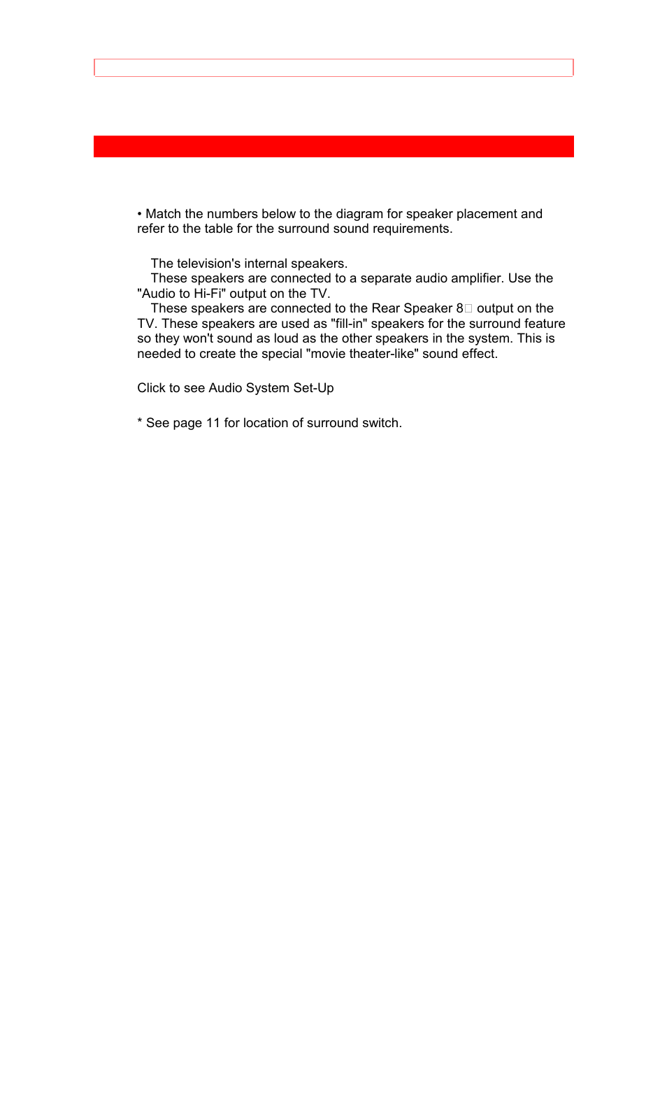 Audio system set-up | Hitachi 50EX8K/10B User Manual | Page 16 / 44