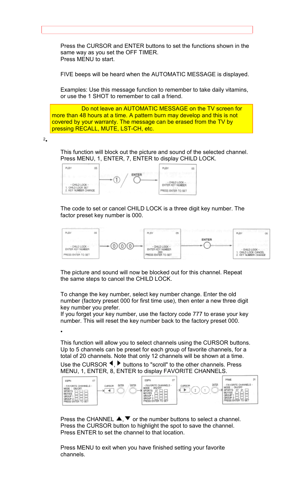 Favorite channels | Hitachi 50EX8K/10B User Manual | Page 31 / 44