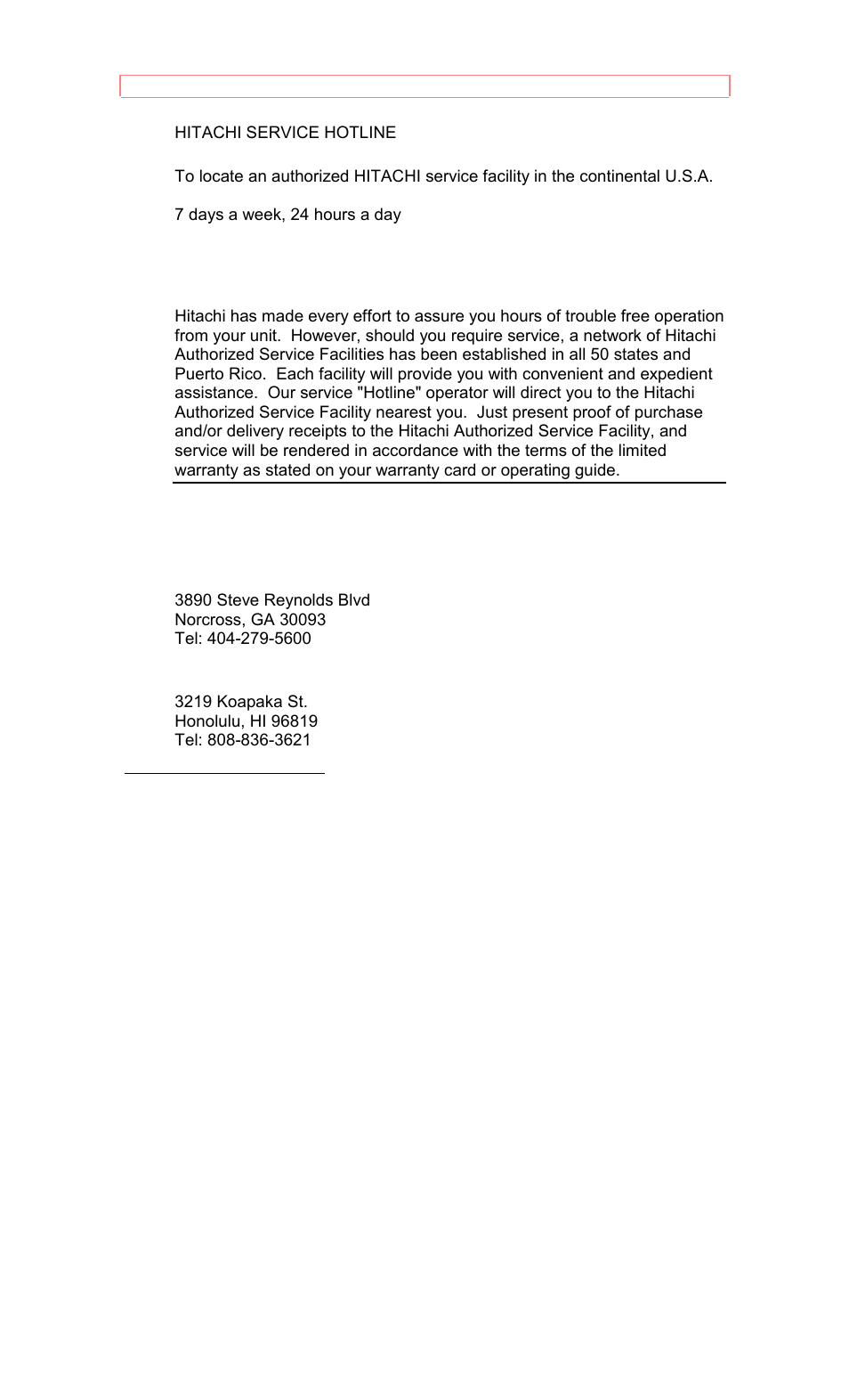 Hitachi 50EX8K/10B User Manual | Page 44 / 44